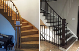 painting Stairs Before and after