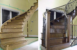 Before and after stairs and railings