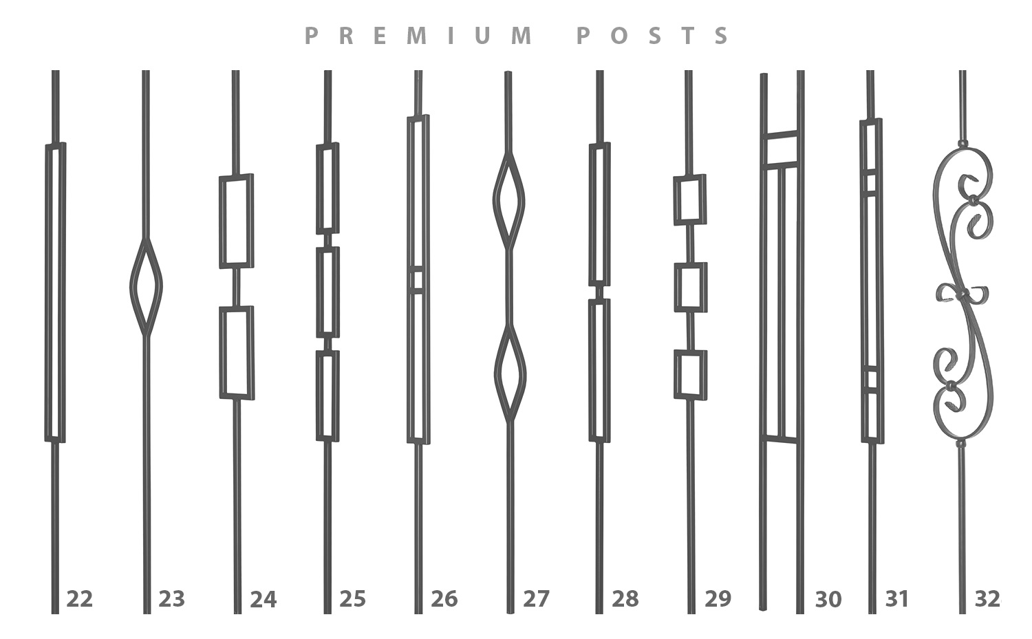 Metal pickets - set 4