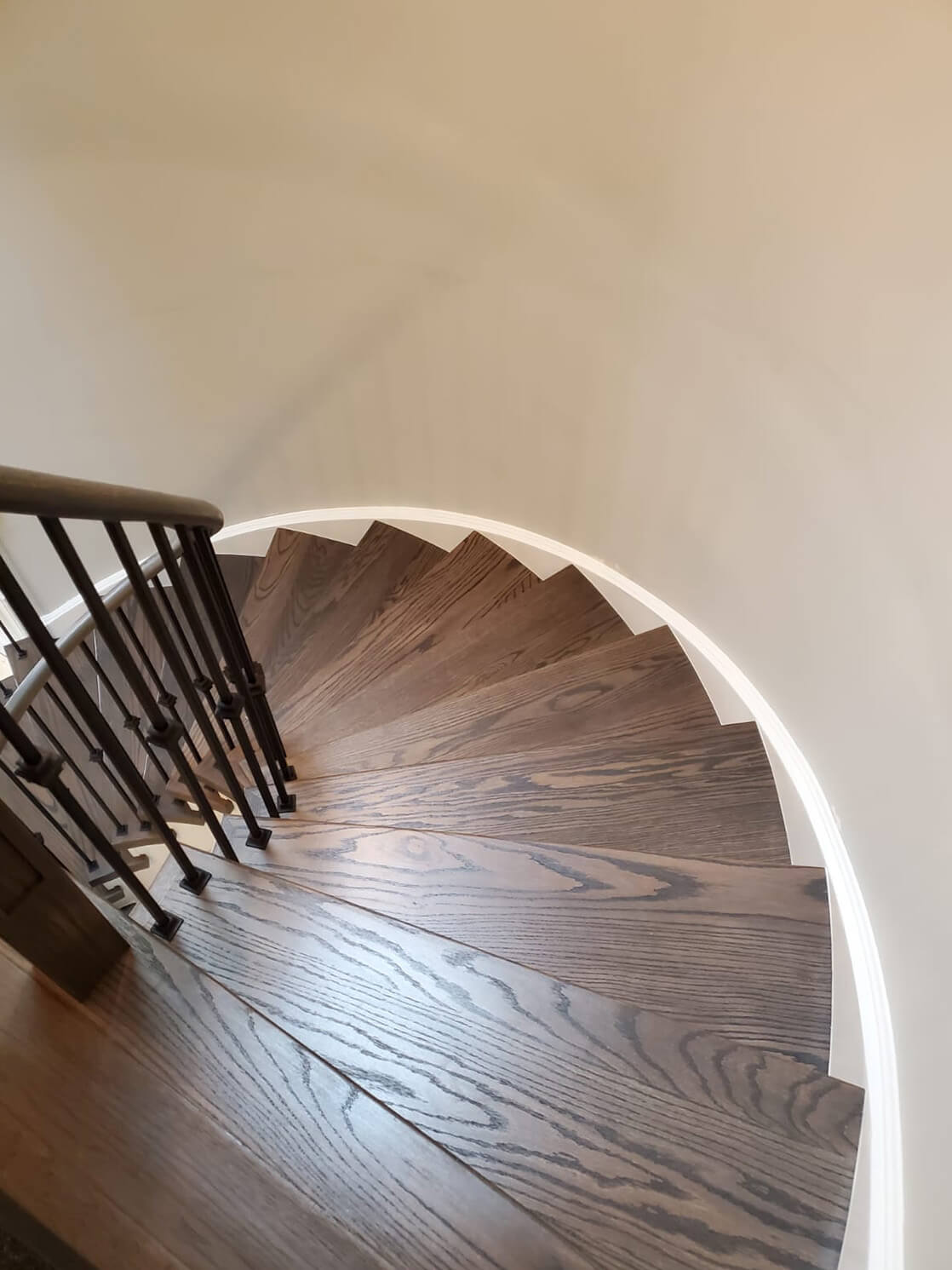 curved staircase renovation burlington