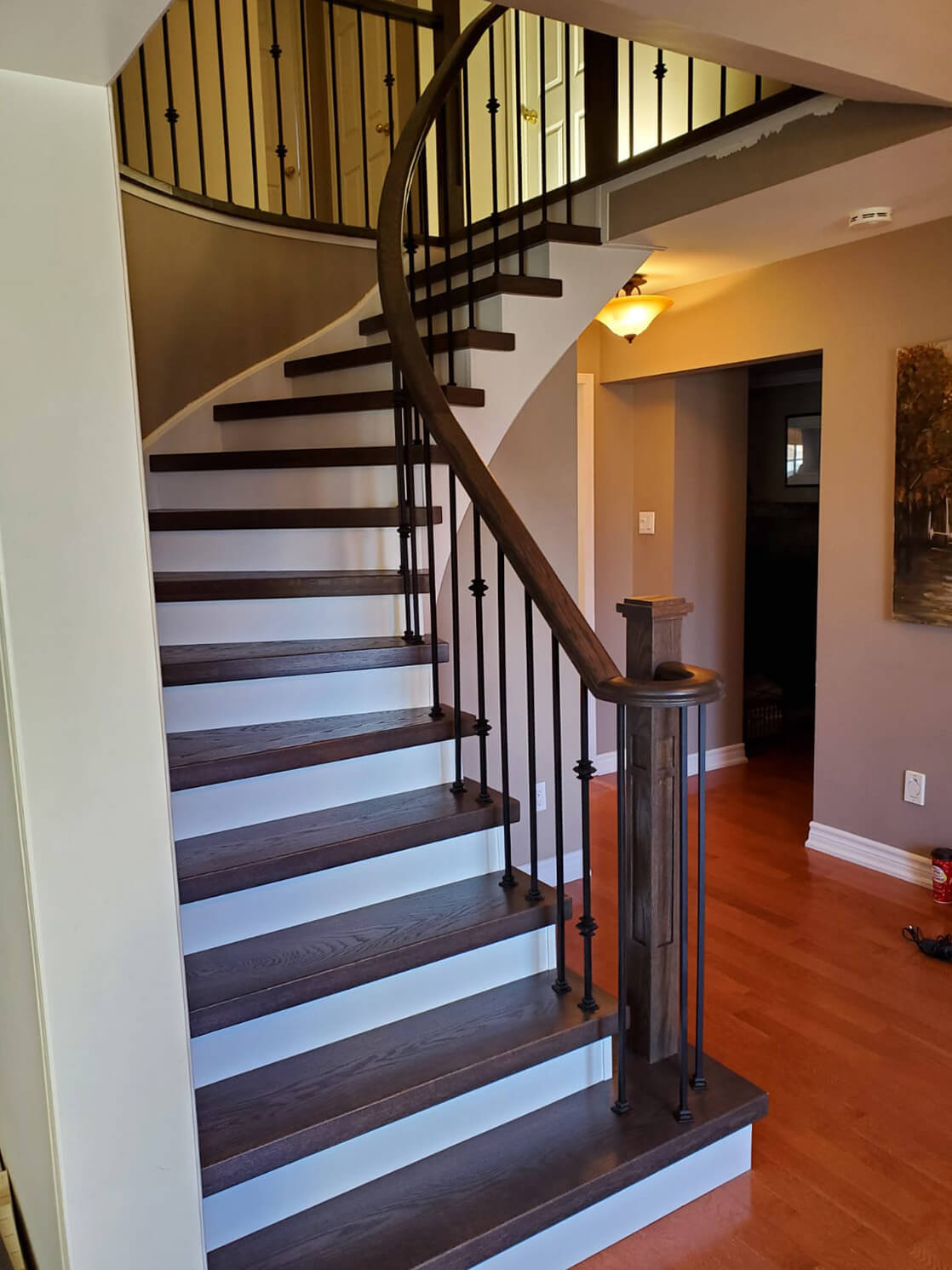 curved staircase renovation_