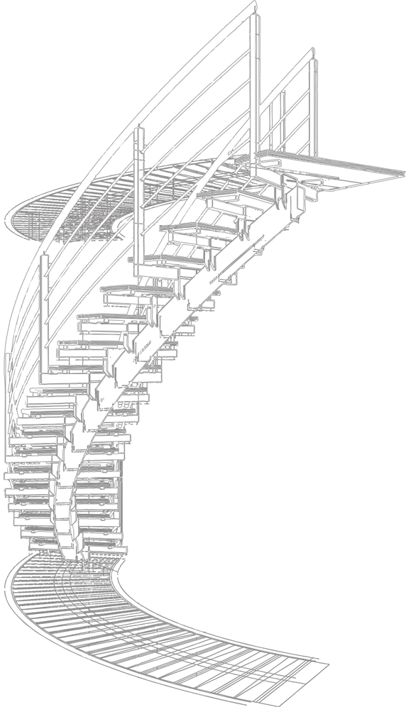 round custom stairs drawing